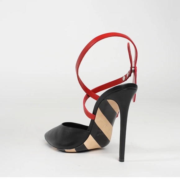 OFF-WHITE VIRGIL ABLOH ZIP TIE BLACK LEATHER PUMPS SIZE IT 40 / US 10 in box new - Picture 3 of 9